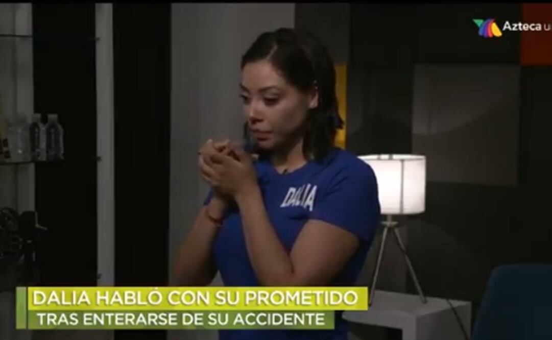 Dalia Duarte se pudo comunicar con su prometido después del accidente  FOTO: TOMADA DE VIDEO