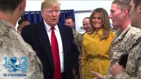 Trump y su esposa viajaron por sorpresa a Irak para visitar tropas de EU