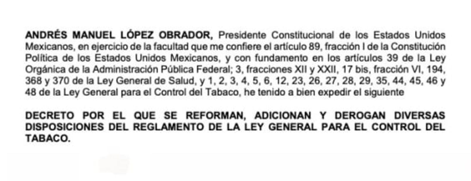 AMLO se deslinda de proyecto de decreto de su administración sobre fumadores; “es del Congreso”, dice