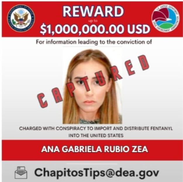 El Departamento de Estado de Estados Unidos publicó esta fotografía de la guatemalteca Ana Gabriela Rubio Zea para ofrecer una recompensa de un millón de dólares “por información que conduzca a la condena” de esta mujer. Foto: Departamento de Estado de Estado Unidos