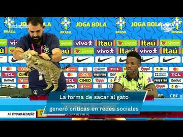 Sacan de fea forma a gatito durante conferencia de prensa de Brasil