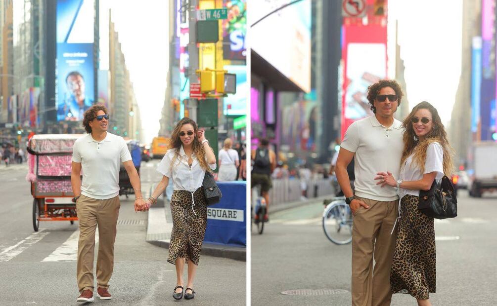 Memo Ochoa y Karla Mora en Nueva York. Foto: Especial. Instagram @kamo01