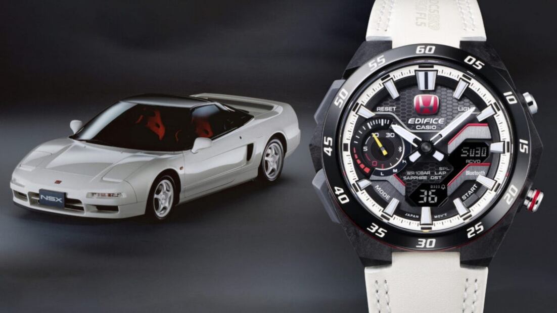 Este reloj es una colaboración entre Honda y Casio, inspirado en la familia Type R.