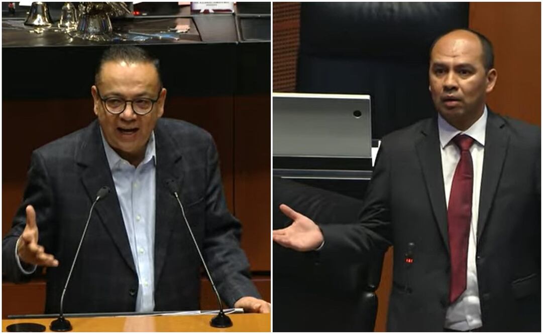Se enfrentan en el Congreso los legisladores Germán Martínez de Grupo Plural y Alejandro Robles de Morena. Foto: Captura Youtube Senado de México