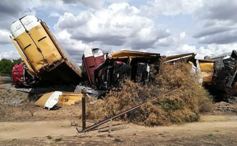Reportan choque de trenes en Aguascalientes; hay 2 heridos