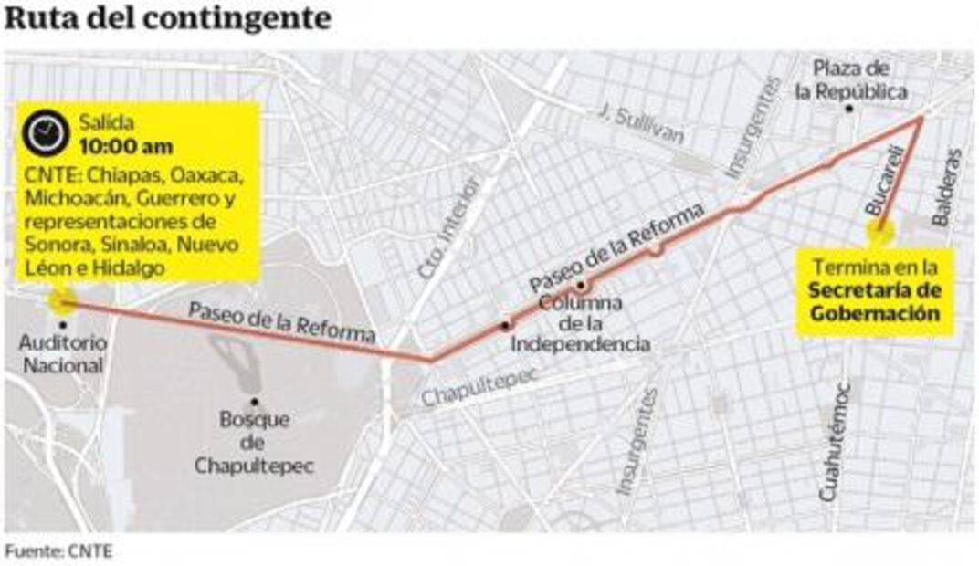 Marcha hoy CNTE en CDMX y otras 8 ciudades