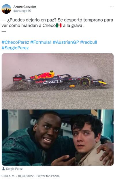 Los memes que dejó el abandono de Checo Pérez del GP de Austria 