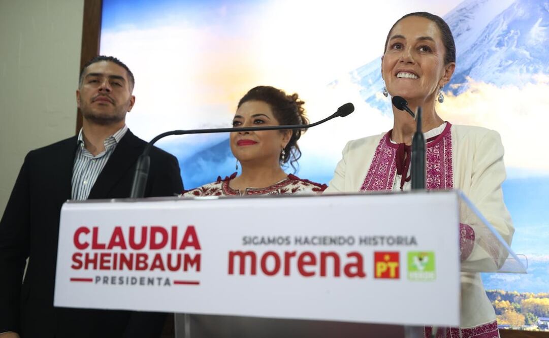 Claudia Sheinbaum Pardo, candidata a la presidencia de México por la Coalición Sigamos Haciendo Historia, ofreció una conferencia luego de una reunión con la Federación de Sindicatos de Trabajadores al Servicio del Estado (FSTSE) que encabeza Joel Ayala. Foto: Diego Simón / EL UNIVERSAL