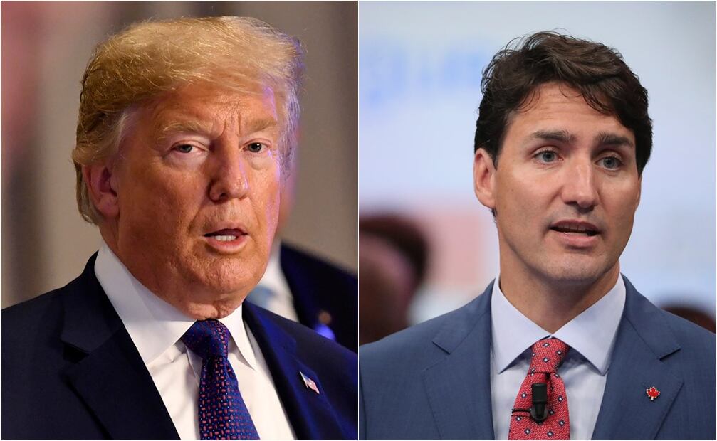 El presidente de Estados Unidos Donald Trump y el primer ministro de Canadá Justin Trudeau (Foto: Agencias)