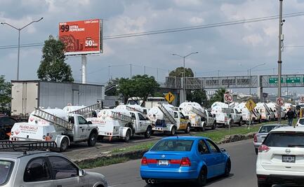 Gaseros protestan en la autopista México-Querétaro