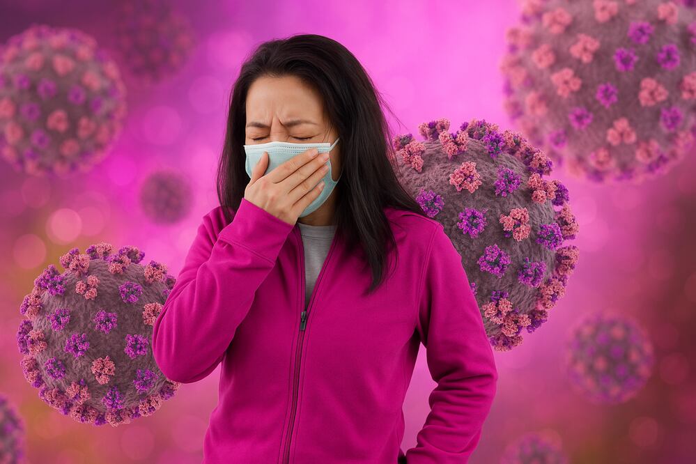 Influenza A H3N2. Foto: Pixabay y creada con IA