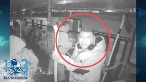 Exhiben cómo asaltantes lanzan líquido a cámaras para robar camión en la Morelos