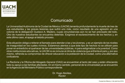 Matan a tres estudiantes de la Universidad Autónoma de la Ciudad de México