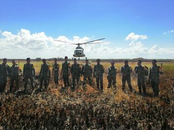 Incendio en reserva de Q.Roo, controlado en un 45%: Sedena