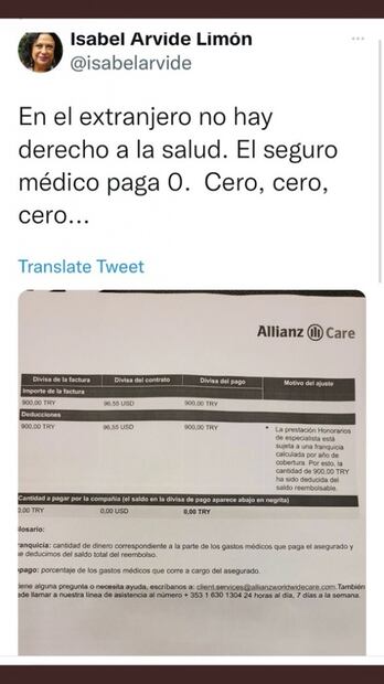 Isabel Arvide, cónsul de México en Estambul, se queja por seguro médico